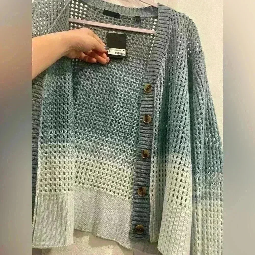 NWT ATM ANTHONY THOMAS MELILLO
Gradient Open-Knit Cardigan Amalfi Combo Sz M - Picture 3 of 8